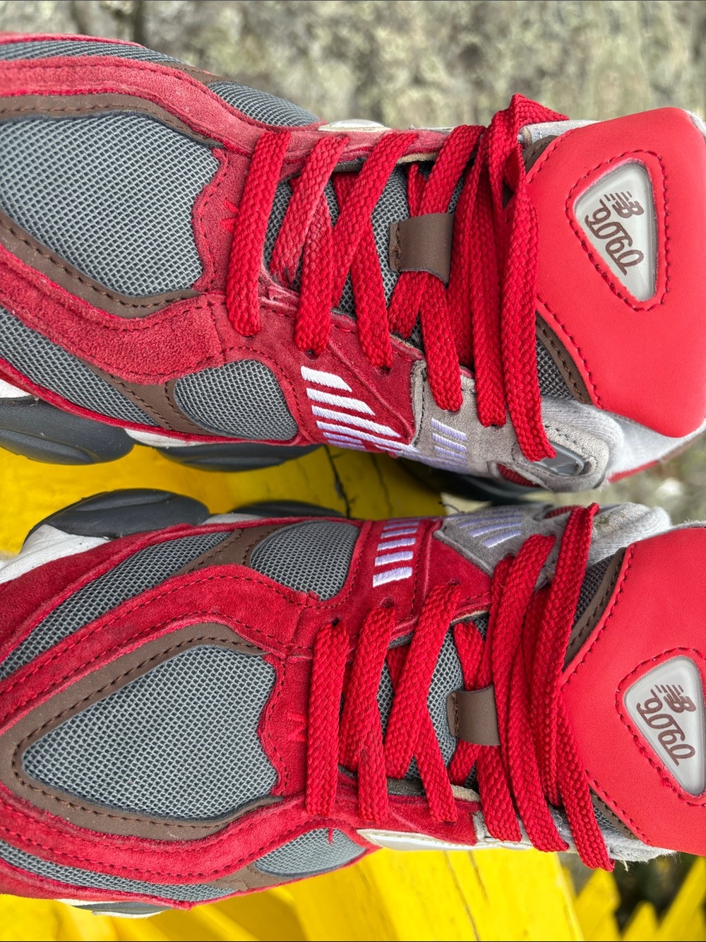 New Balance Kids Red and Gray 9060 Sneaker Pair - Picture 5 of 8
